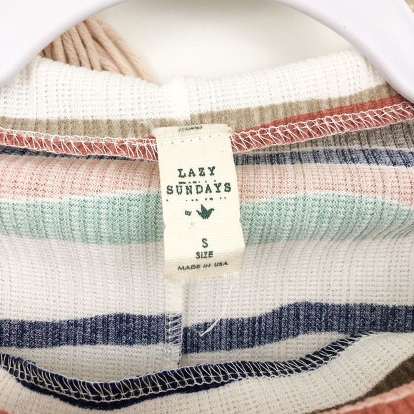 LAZY SUNDAYS Colorful Striped Tie Front Top - Picture 4 of 5